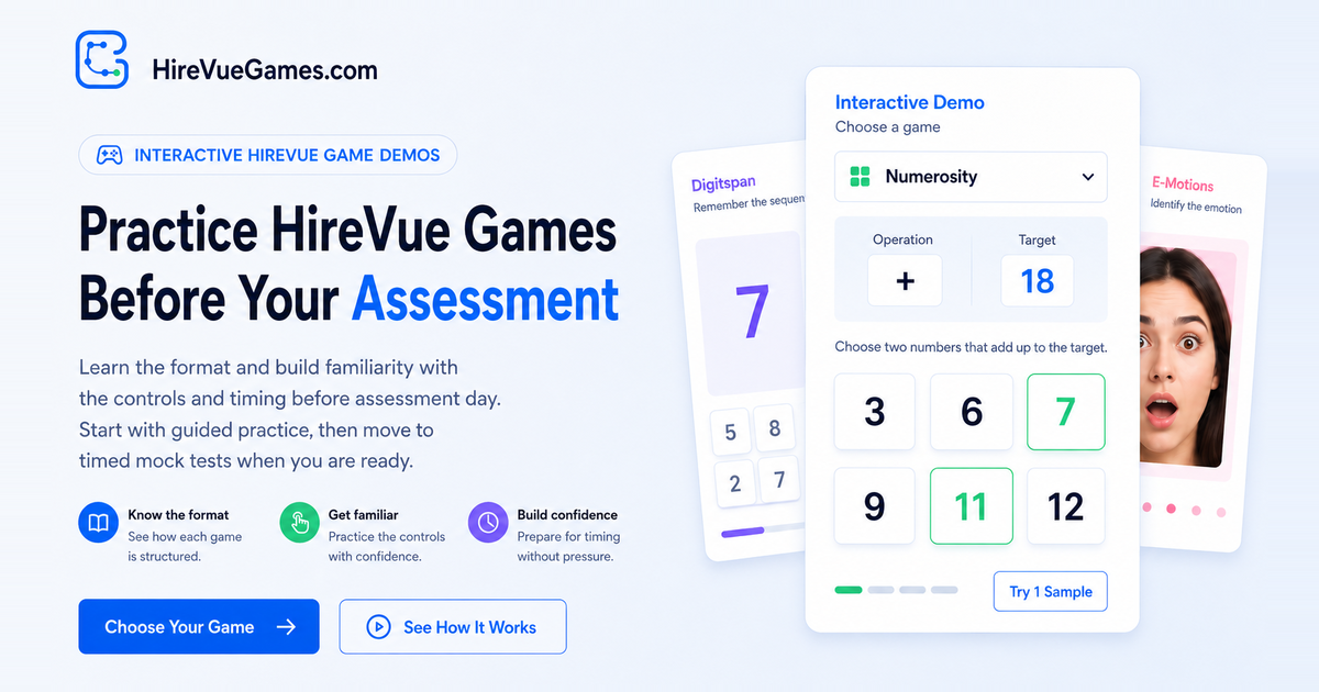 HireVue Games Practice – Free Timed Simulations